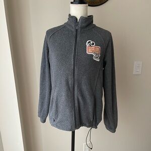 Harriton Grey Fleece Jacket With Side Drawstring